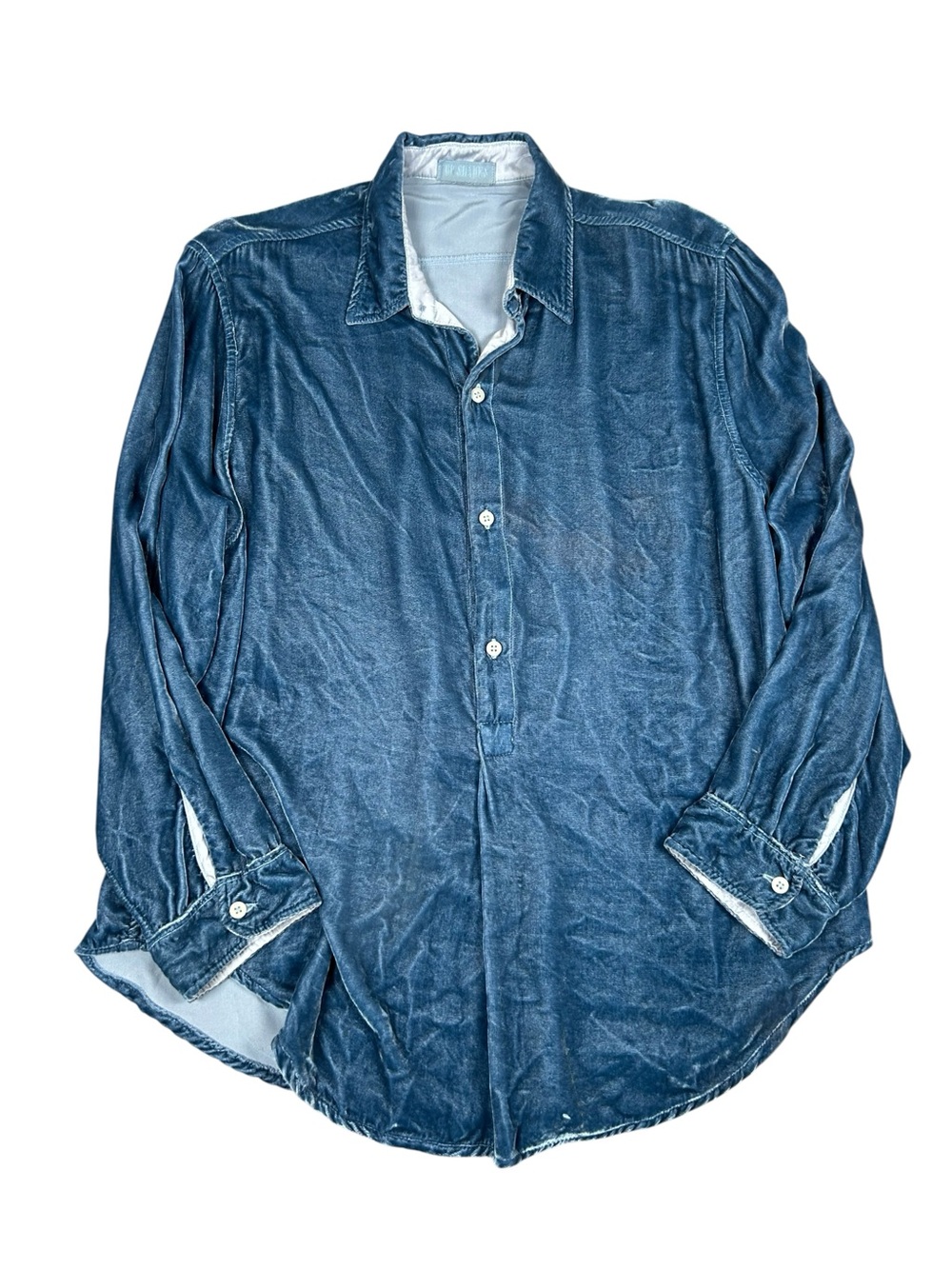 CP Shades blue velvet buttons down blouse Size Medium